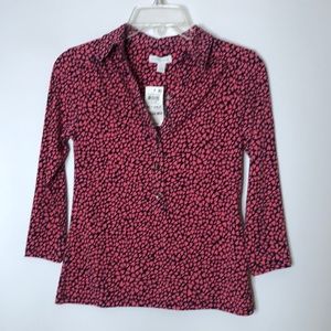 NWT Charter Club Stretch Top Womans Pink Blue PP New with tags NWT